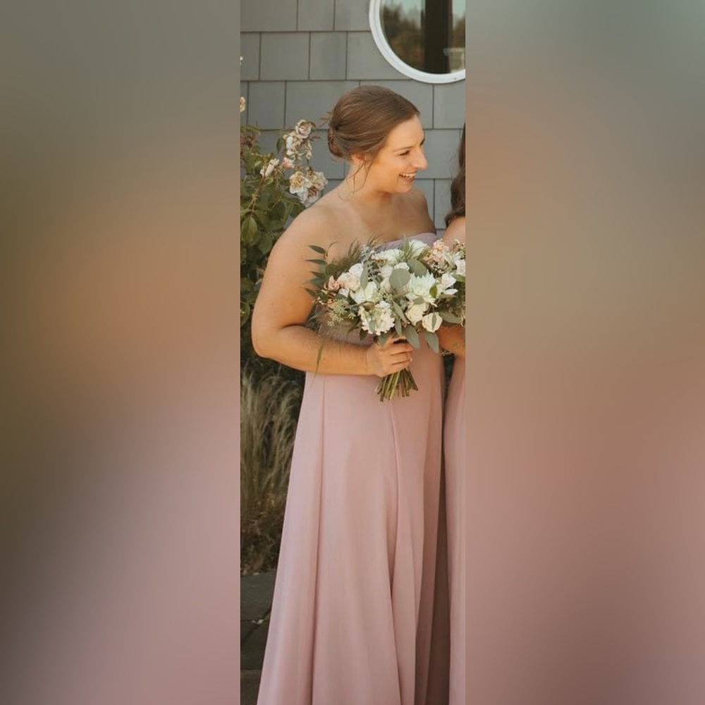 Bridesmaid dress from David Bridal dusty rose